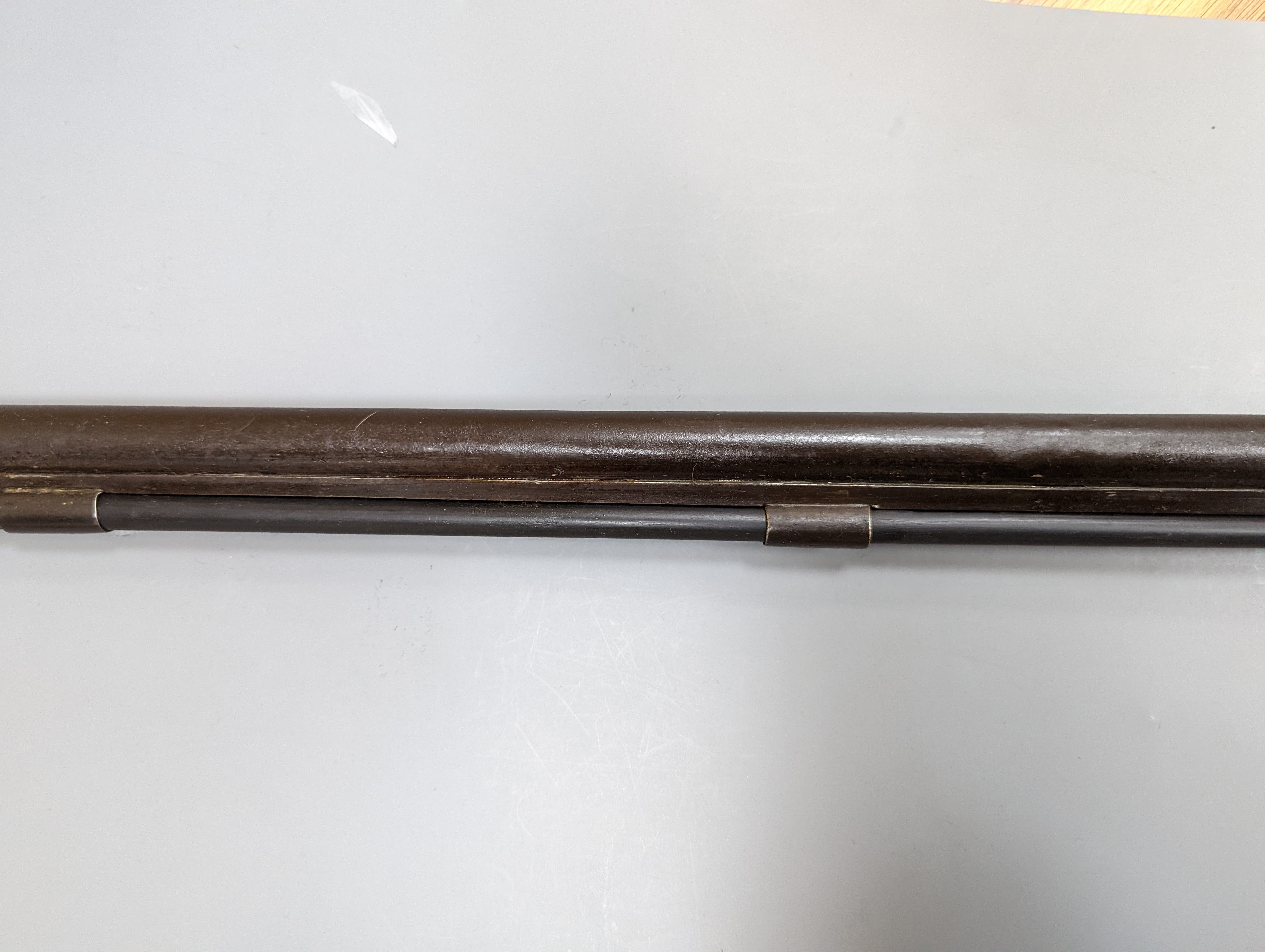 A late 19th/early 20th century percussion cap musket,115 cms long.
